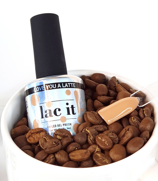 Lac It!™ Advanced Formula Gel Polish 15ml - Love You A Latte (The Barista Collection). Natural Nude Gel Polish.