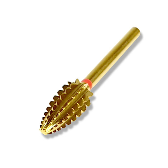 Heavy Duty Master Cross-Cut Golden Carbide Football/Flame/Typhoon Nail Drill Bit (3X-Coarse)