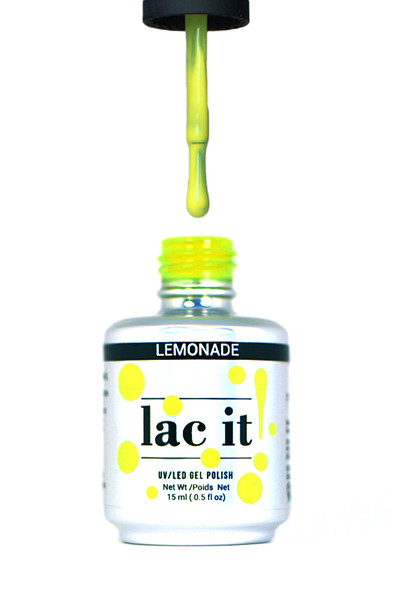 Lac It!™ Advanced Formula Gel Polish 15ml - Lemonade (Pool Party Collection). Neon Yellow Gel Polish.