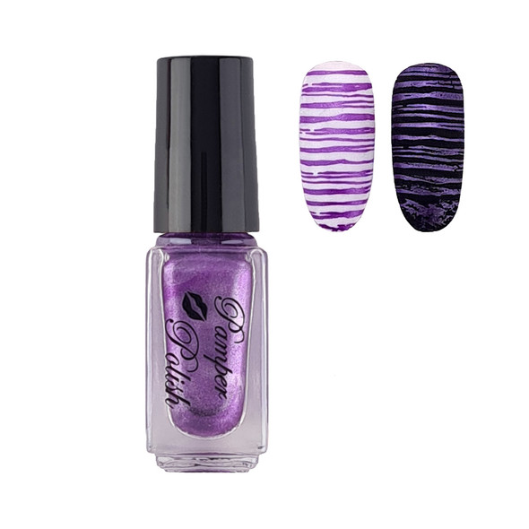 Pamper Polish Nail Stamping Plate Polish Mini 5ml - METALLIC PURPLE #048