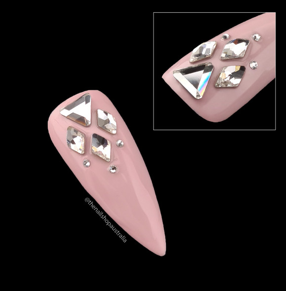 Preciosa for Nails MC Triangle MAXIMA Flatback Clear Crystals (6mm) - 10PCS/Bag