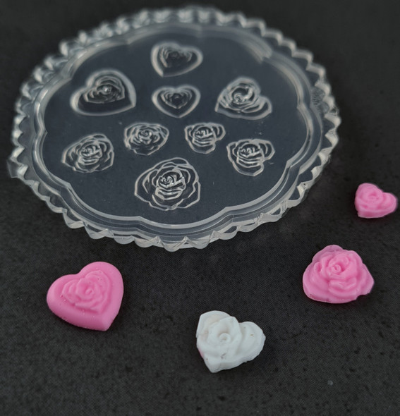 Moxie Silicone Nail Art Mold - Hearts (9 Heart/Flower Designs)