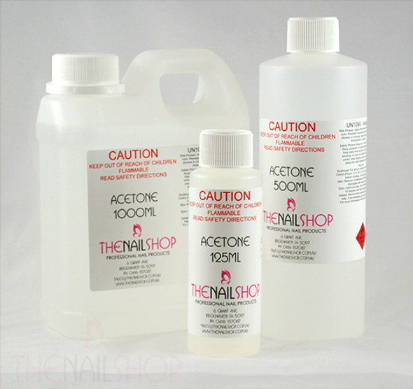 TNS Pure Acetone (Available in 125ml, 250ml, 500ml, 1 Litre) - Removes Acrylic/Soft Gel & Dip Powder!