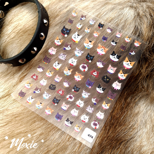 Moxie Ultra Thin Flexible Nail Art Stickers - Cat Nail Stickers