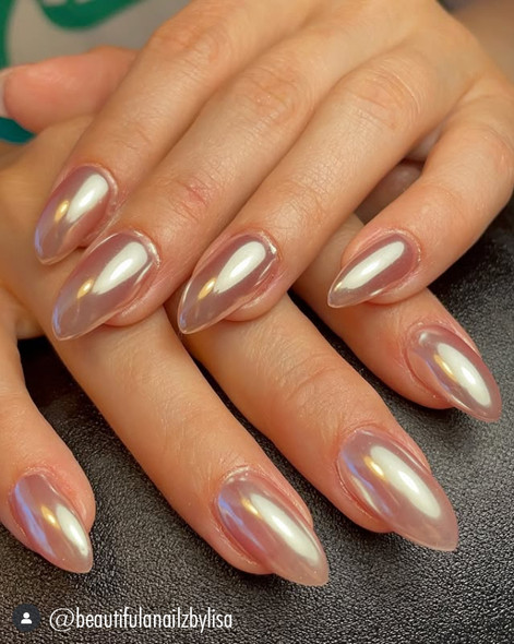Moonlight Reflections White Chrome Pigment Powder (Glazed Nails)