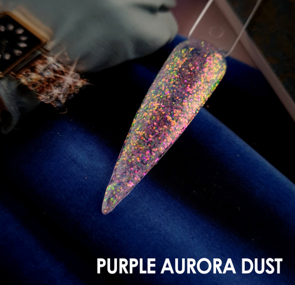 Purple Aurora Dust Iridescent Nail Glitter For Nail Art (15gm Bag)