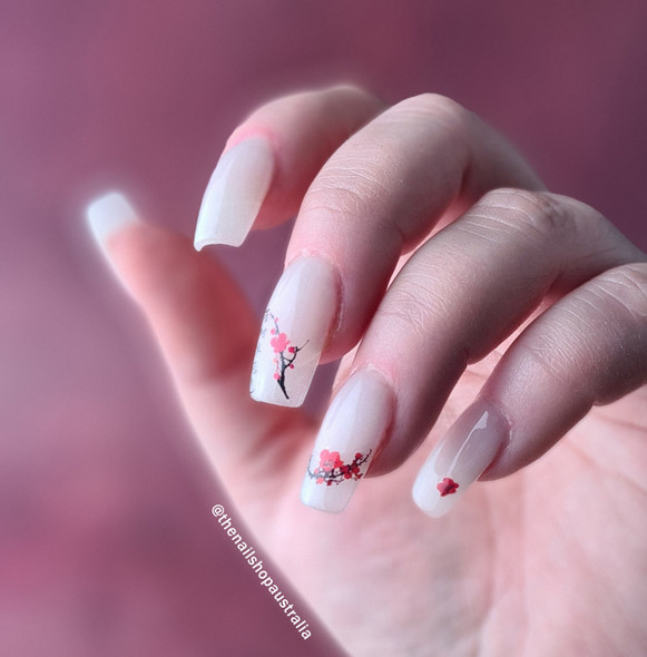 Moxie Ultra Thin Flexible Nail Art Stickers - Japanese Cherry Blossoms