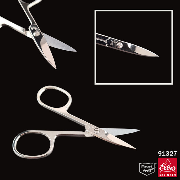 Erbe Solingen Curved Left-Handed Nail Scissors (9cm) - Model 91327