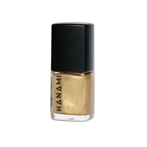 Hanami Nail Polish - Fools Gold 15ml colour is Gold, vegan and cruelty free, breathable and Australian made.