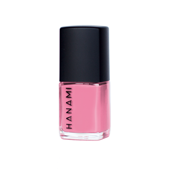 Hanami Nail Polish - Pink Moon 15ml colour is Candy pink, vegan and cruelty free, breathable and Australian made.