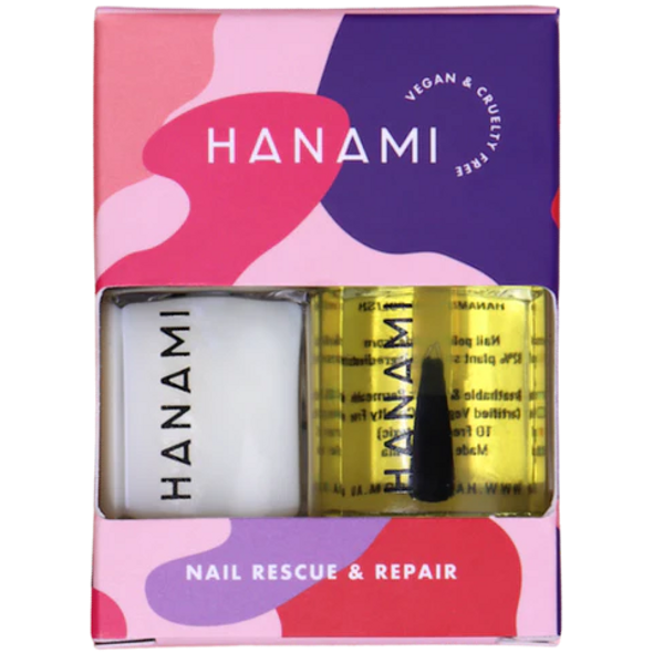 Hanami Nail Rescue & Repair Treatment Pack colour is Rescue Me Oil, Repair Me Gel, vegan and cruelty free, breathable and Australian made.