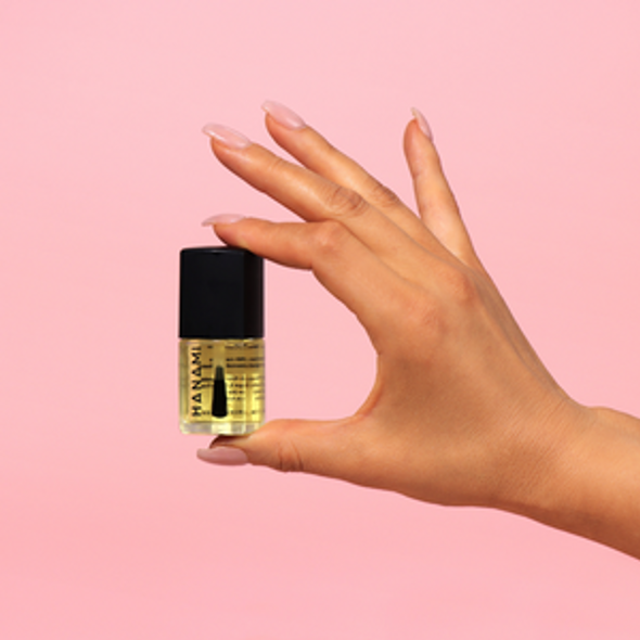 Hanami Nail Treatment - Rescue Me Oil colour is Rescue Me Oil, vegan and cruelty free, breathable and Australian made. Example of use.