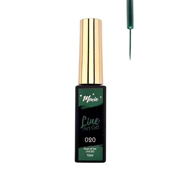 Moxie Coloured UV/LED Line Nail Gels - Dark Green