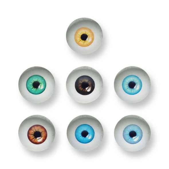 50PCS Glass Human Eyes (Mixed Colours) 6mm