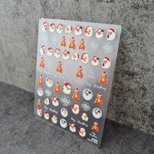 SANTA Cute Stit_ch Nail Stickers Kawaii Cartoon Nail Stikers Self