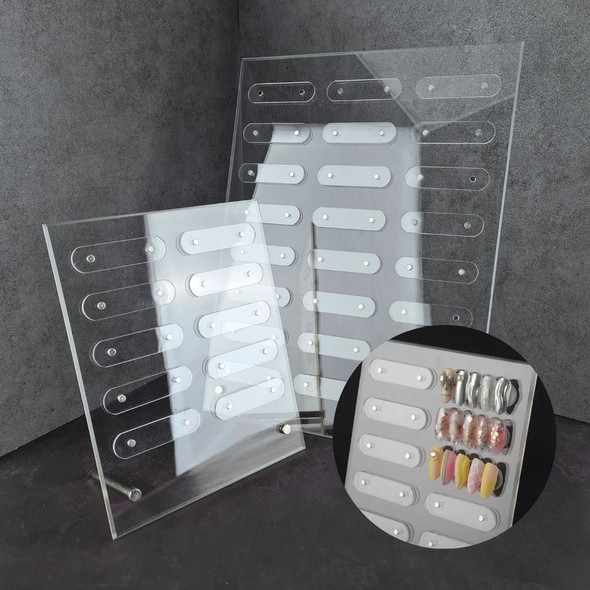 Magnetic Nail Tip Stand and Storage Silver Tin