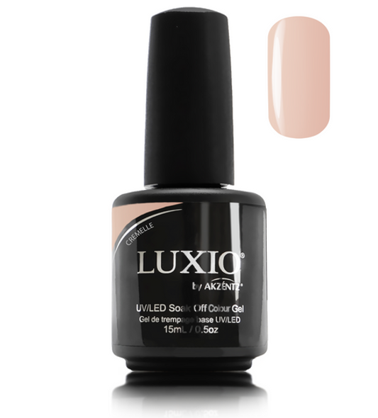 Luxio Gel Polish - Cremelle 15ml A Elegant Nude  premium 100% pure gel, odourless, vegan, long lasting, HEMA-FREE, pro-only Coloured Gel Polish.