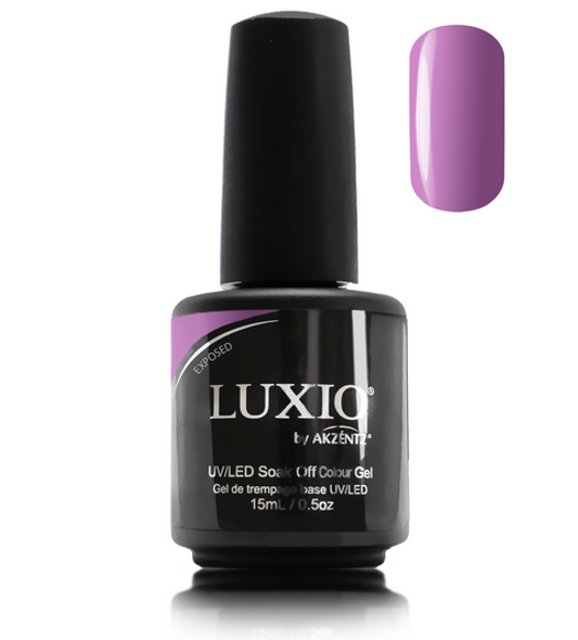 Luxio Gel Polish - Exposed 15ml A Soft Purple  premium 100% pure gel, odourless, vegan, long lasting, HEMA-FREE, pro-only Coloured Gel Polish.