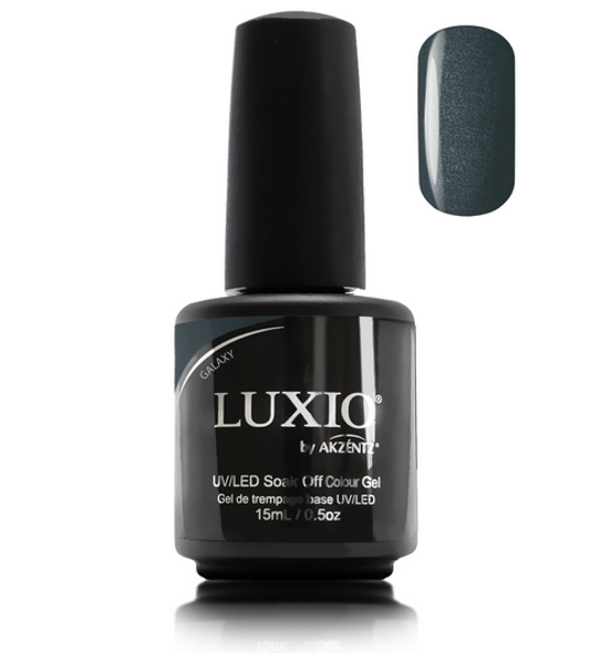 Luxio Gel Polish - Galaxy 15ml A Grey with Silver Sparkle  premium 100% pure gel, odourless, vegan, long lasting, HEMA-FREE, pro-only Coloured Gel Polish.