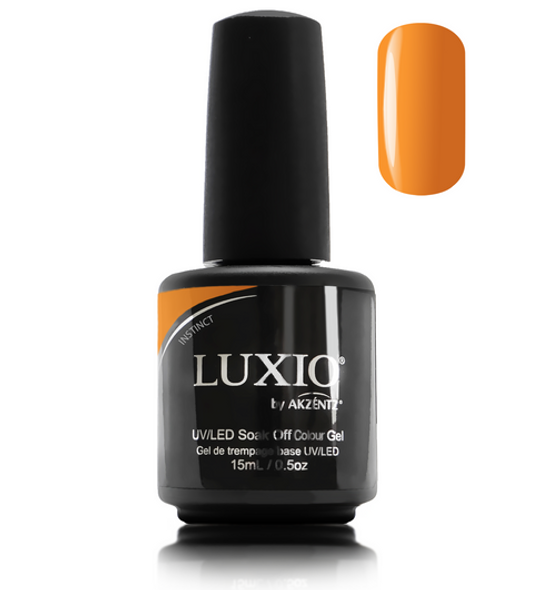 Luxio Gel Polish - Instinct 15ml A Bright Orange  premium 100% pure gel, odourless, vegan, long lasting, HEMA-FREE, pro-only Coloured Gel Polish.