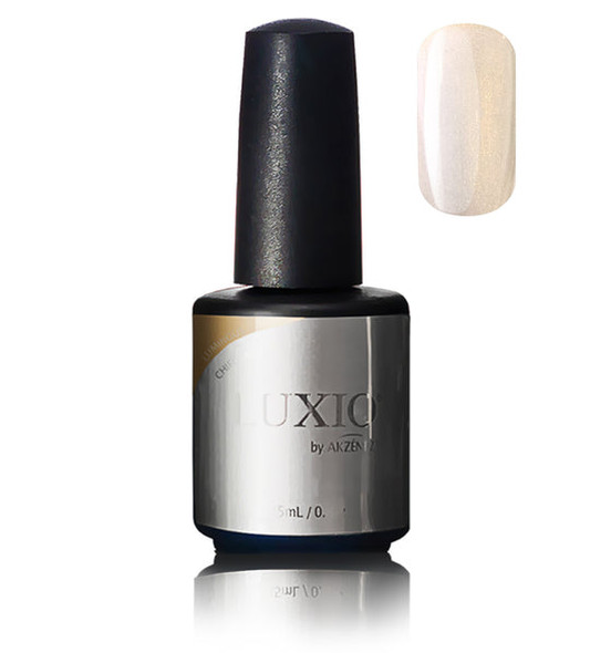 Luxio Gel Polish - Chiffon (Luminous) 15ml A Pearlescent Gold Shimmer  premium 100% pure gel, odourless, vegan, long lasting, HEMA-FREE, pro-only Coloured Gel Polish.