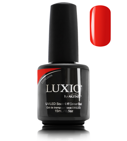 Luxio Gel Polish - Mischievous 15ml A Medium Red  premium 100% pure gel, odourless, vegan, long lasting, HEMA-FREE, pro-only Coloured Gel Polish.