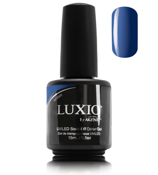 Luxio Gel Polish - Moody 15ml A Deep Blue  premium 100% pure gel, odourless, vegan, long lasting, HEMA-FREE, pro-only Coloured Gel Polish.