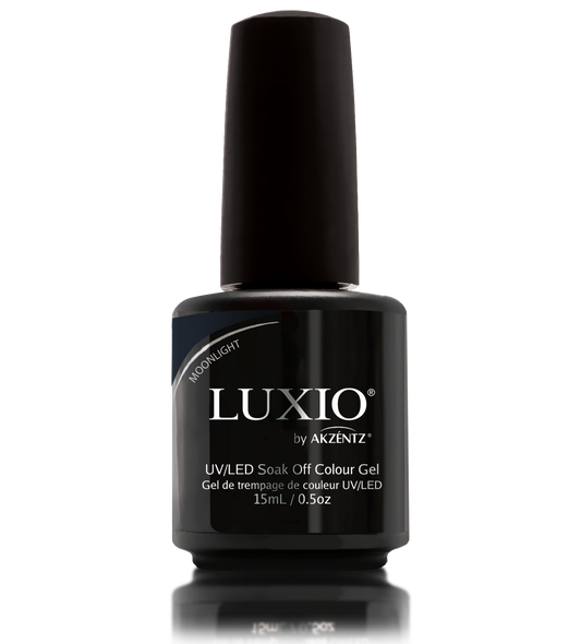 Luxio Gel Polish - Moonlight 15ml A Shimmering Black Blue  premium 100% pure gel, odourless, vegan, long lasting, HEMA-FREE, pro-only Coloured Gel Polish.