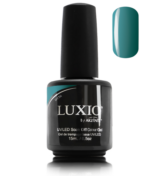 Luxio Gel Polish - Myth 15ml A Turquoise  premium 100% pure gel, odourless, vegan, long lasting, HEMA-FREE, pro-only Coloured Gel Polish.