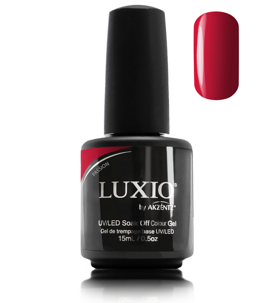 Luxio Gel Polish - Passion 15ml A Cool Red  premium 100% pure gel, odourless, vegan, long lasting, HEMA-FREE, pro-only Coloured Gel Polish.