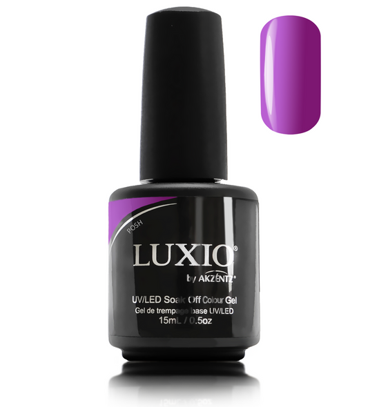 Luxio Gel Polish - Posh 15ml A Medium Purple  premium 100% pure gel, odourless, vegan, long lasting, HEMA-FREE, pro-only Coloured Gel Polish.