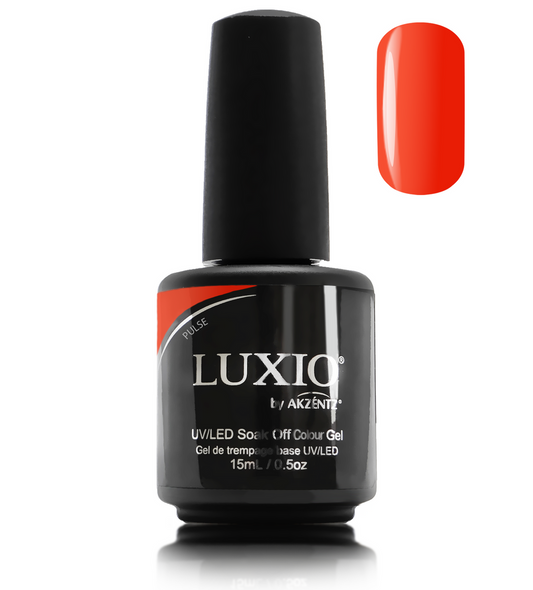Luxio Gel Polish - Pulse 15ml A Vibrant Orange  premium 100% pure gel, odourless, vegan, long lasting, HEMA-FREE, pro-only Coloured Gel Polish.