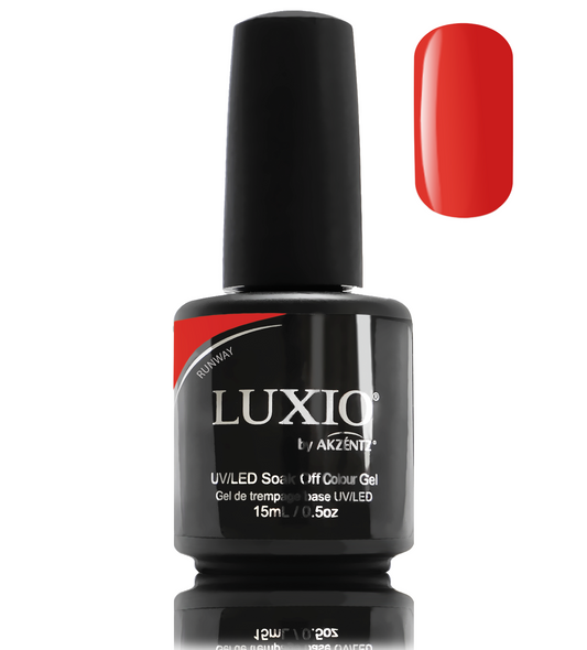 Luxio Gel Polish - Runway 15ml A Vibrant Red  premium 100% pure gel, odourless, vegan, long lasting, HEMA-FREE, pro-only Coloured Gel Polish.