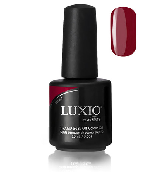 Luxio Gel Polish - Secret 15ml A Berry Red with Fuchsia Flash  premium 100% pure gel, odourless, vegan, long lasting, HEMA-FREE, pro-only Coloured Gel Polish.