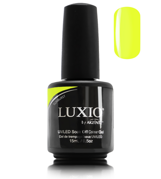 Luxio Gel Polish - Sunburst 15ml A Neon Yellow  premium 100% pure gel, odourless, vegan, long lasting, HEMA-FREE, pro-only Coloured Gel Polish.