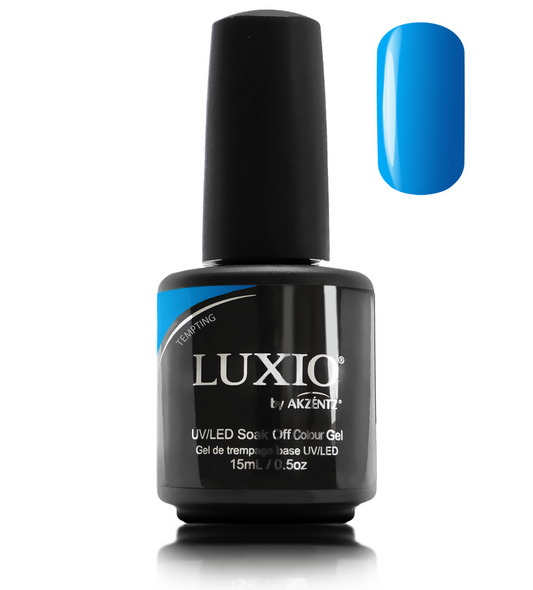 Luxio Gel Polish - Tempting 15ml A Blue  premium 100% pure gel, odourless, vegan, long lasting, HEMA-FREE, pro-only Coloured Gel Polish.