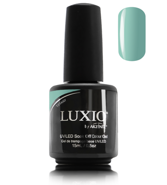 Luxio Gel Polish - Tiffany 15ml A Robins Egg Blue  premium 100% pure gel, odourless, vegan, long lasting, HEMA-FREE, pro-only Coloured Gel Polish.