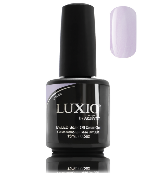 Luxio Gel Polish - Vapour 15ml A Shimmering Lilac  premium 100% pure gel, odourless, vegan, long lasting, HEMA-FREE, pro-only Coloured Gel Polish.