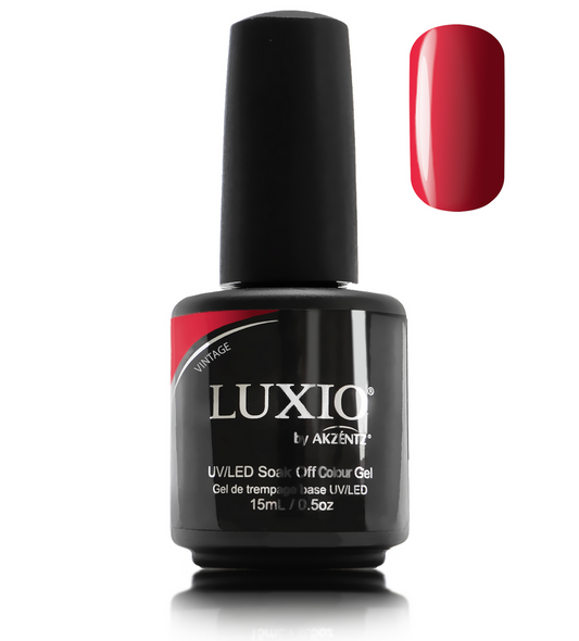Luxio Gel Polish - Vintage 15ml A Cherry Red  premium 100% pure gel, odourless, vegan, long lasting, HEMA-FREE, pro-only Coloured Gel Polish.
