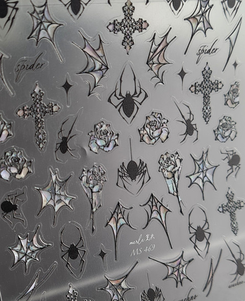 Moxie Iridescent Web Gothic Nail Stickers