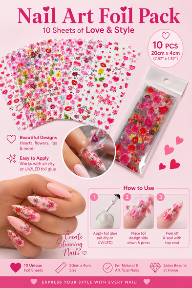 Hearts and Kisses Nail Art Foils