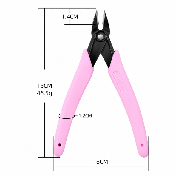 Precision Nail Art Cutter with Return Spring – Pink Handle