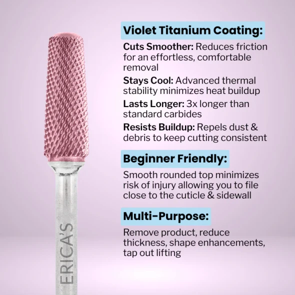Erica's ATA Violet Titanium Safety Smooth Top Tapered Carbide Barrel (Medium)