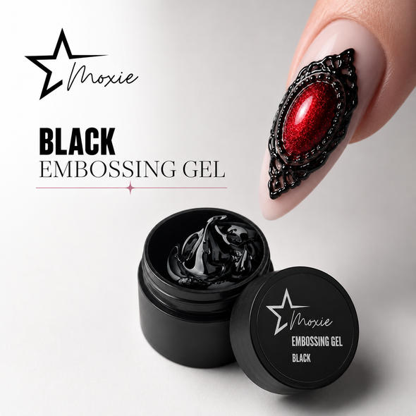 Moxie Black 3D Embossing Nail Art Gel (HEMA-Free & TPO-FREE)