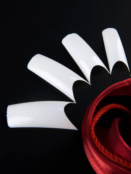 Deep Smile French Bright White Nail Tips