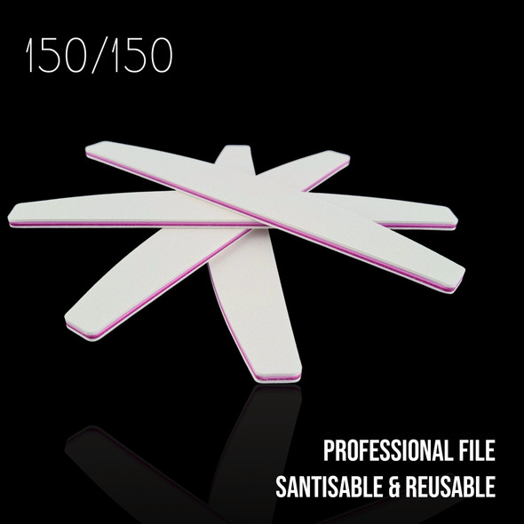 BULK White Harbour Bridge Nail Files (Pink Core) 150/150. Professional Files for Acrylic & Gel