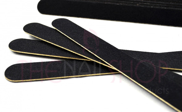 Large Black Wooden Natural Nail Files 180/240 - Single or Bulk