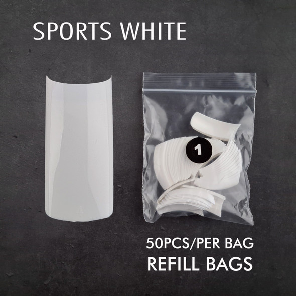 Refill Tips - TNS Sports Nail Tips (Half-Well) - White (50PCS)