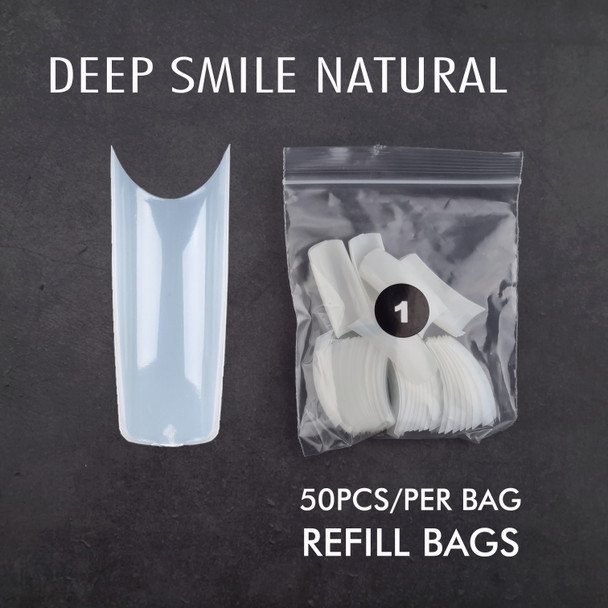 Refill Tips - Deep Smile French Natural Nail Tips (50PCS)