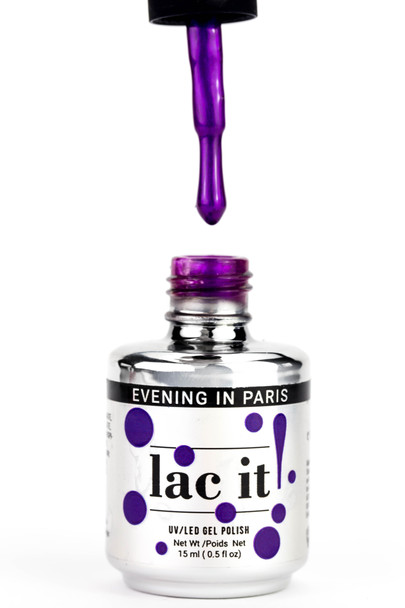 Lac It!™ Advanced Formula Gel Polish 15ml - Evening In Paris (Springn' Europe Collection). Purple Gel Polish.